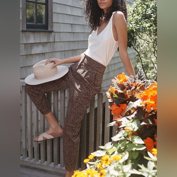 Anthropologie Kalea Corduroy Animal Print Jogger Trousers - Picture 4 of 13